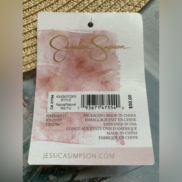 🏖️🌸Jessica Simpson Beachy Sun Hat With Beads🌸🏖️ - Picture 8 of 11